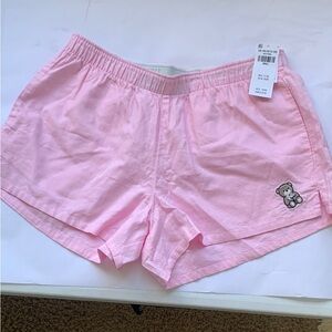 Hollister Pink Athletic / sleep shorts with Bear Patch